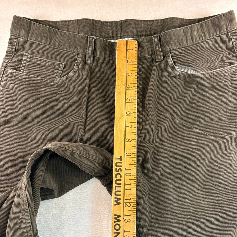 Brooks Brothers Mens Corduroy Pants 36x32 Olive Brown Straight Leg 100036607